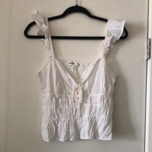 White Ruffled Top